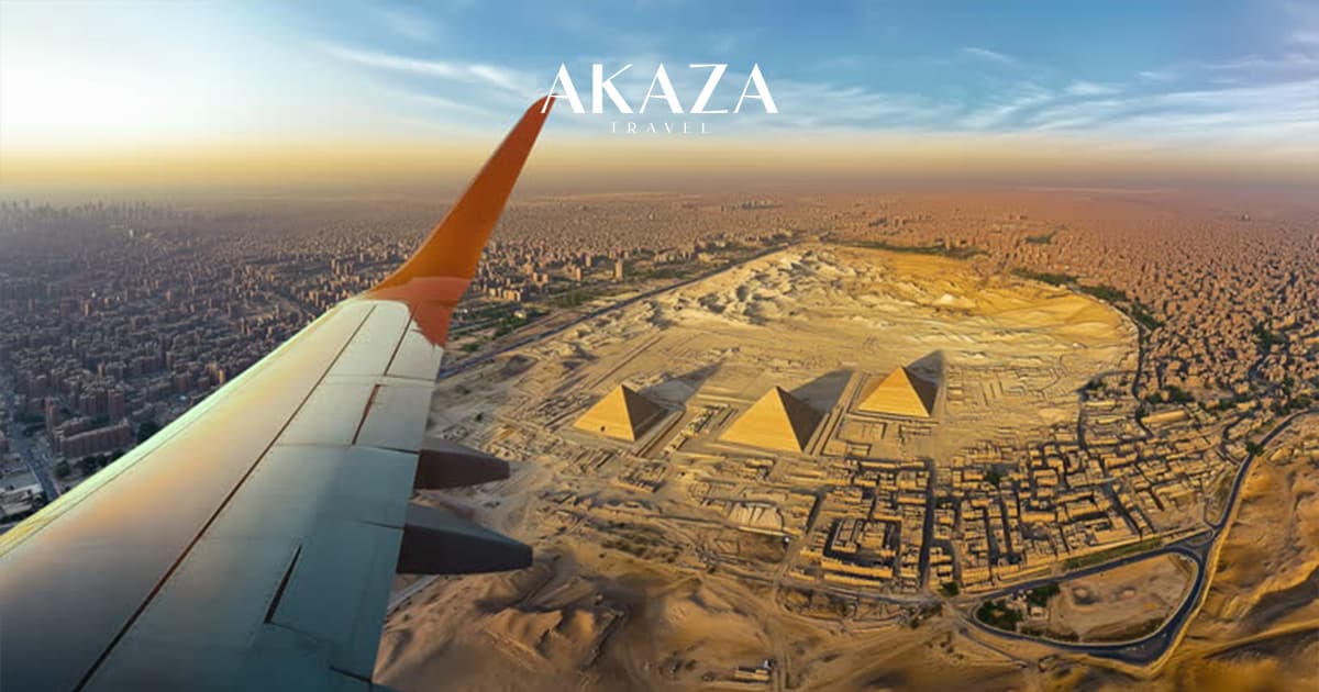 The Pyramids of Giza on a Cairo day trip by flight with AKAZA Travel
