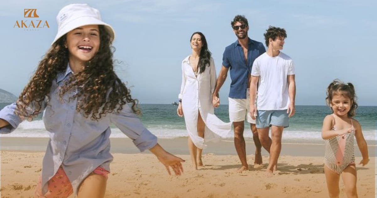 family on the beach